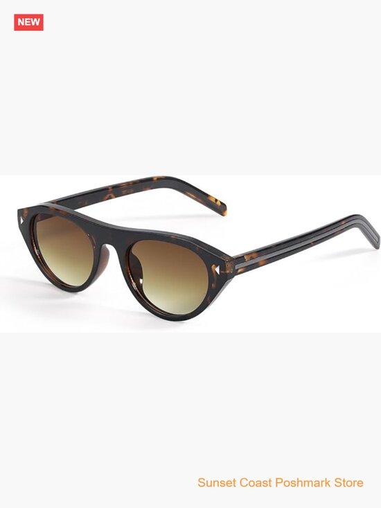 Retro Oval Cat Eye Sunglasses with UV400 Protection Lightweight for Travel or